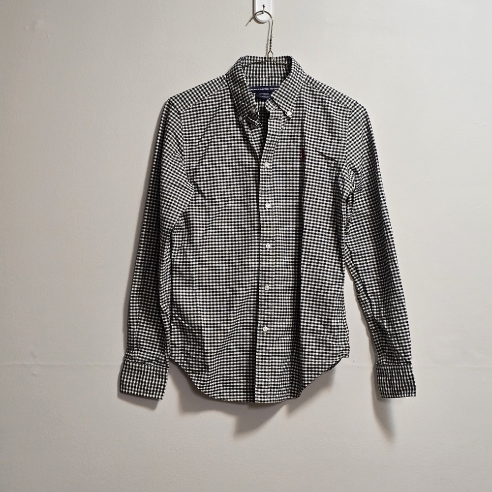 Ralph Lauren Sport Classic Black and White Checkered /plaid /Gingham Shirt S/XS